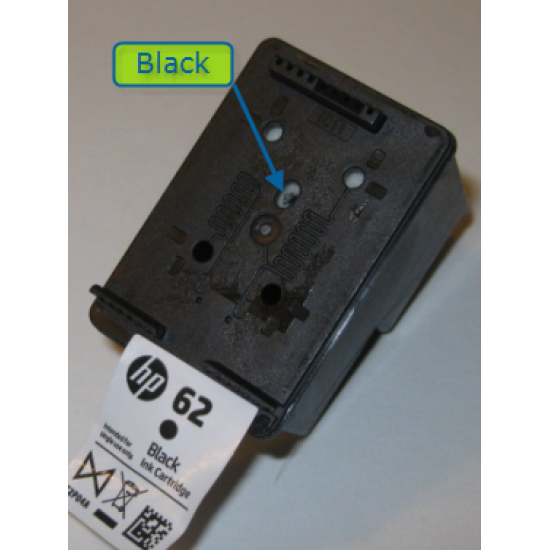 How to refill a HP 62 & HP 62xl Black ink cartridge 